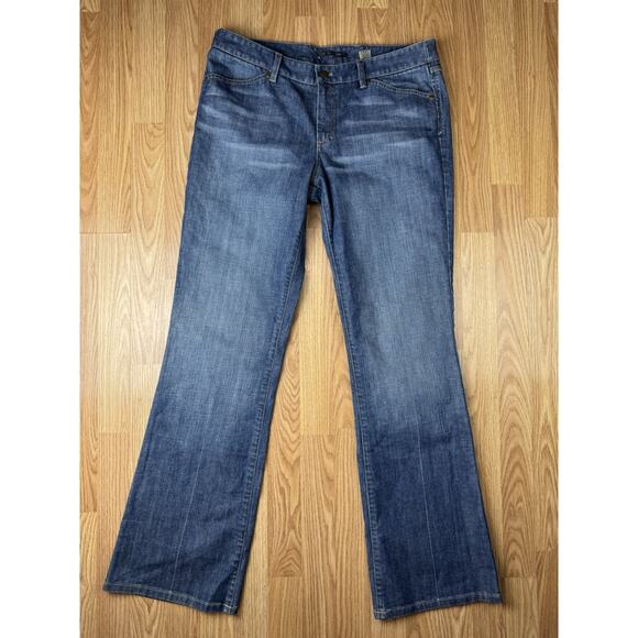 Elie Tahari Mid-Rise Flare Denim Blue Jeans Womens Size 14 Great Condition - Picture 2 of 10